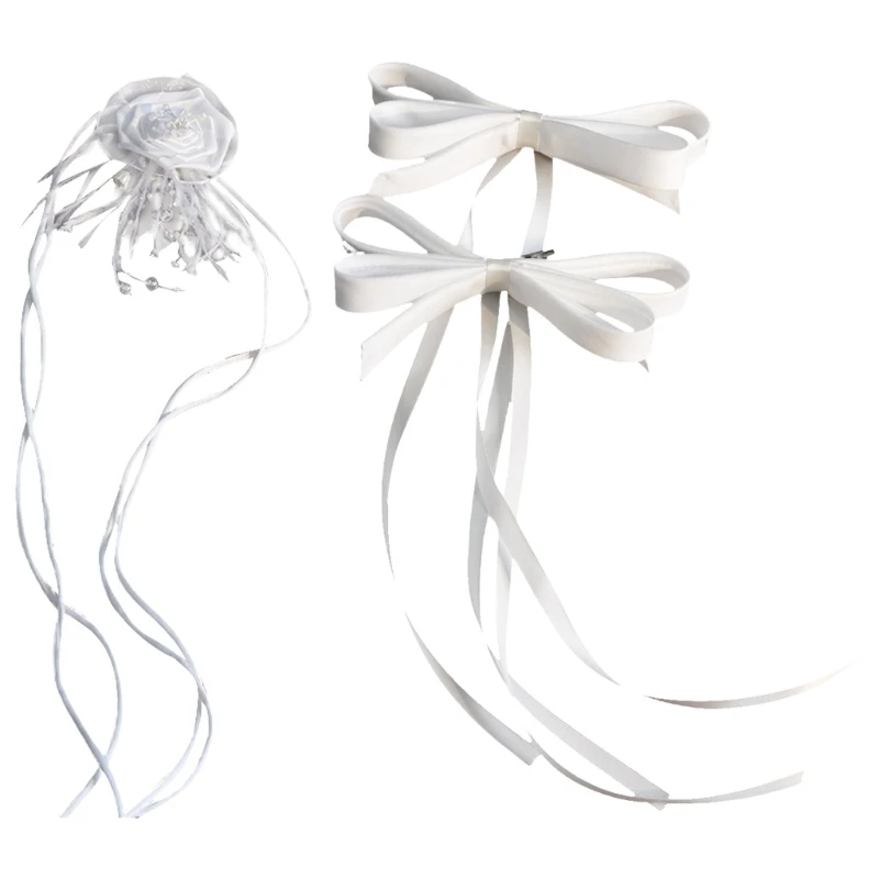 Лента-банты аксессуары для волос мягкая ткань металлический зажим женщин и