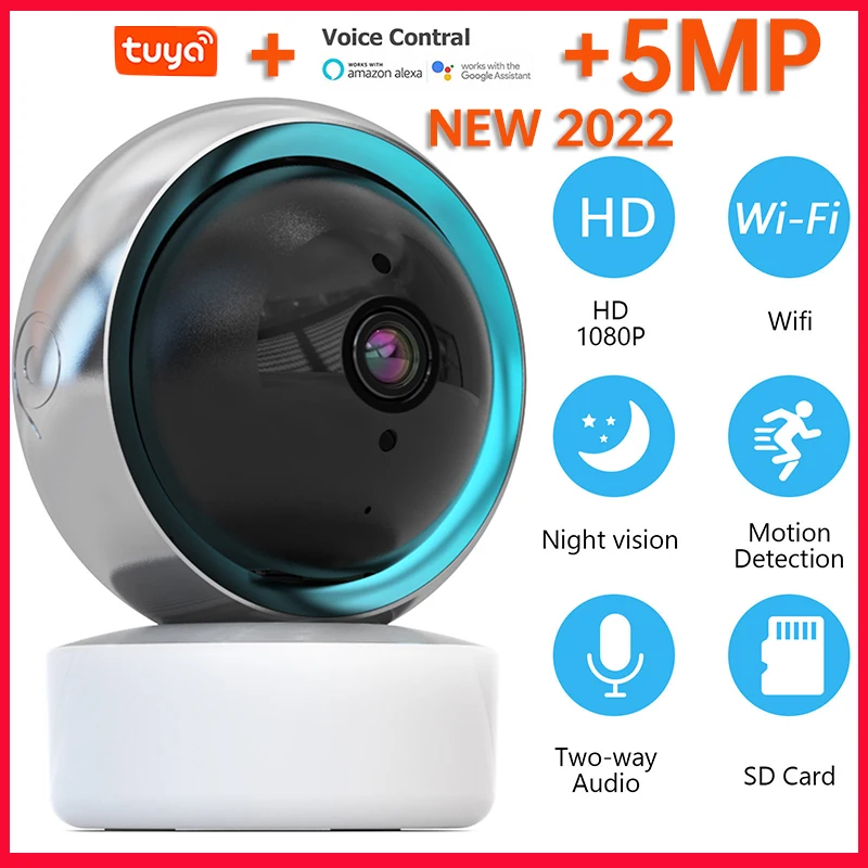 

AHVIED 5MP Tuya App Smart Camera Home Wireless WiFi Monitoring Camera 1080P CCTV HD Night Vision Two Way Voice Automatic Trackin
