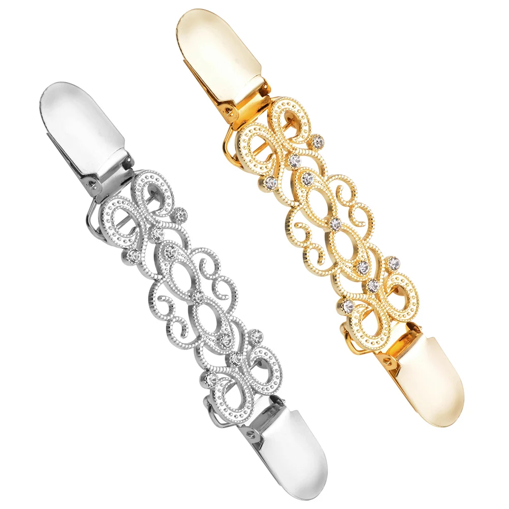 

2pcs Cardigan Clips Tighten Clips Shawl Collar Clips Clothing Clips for
