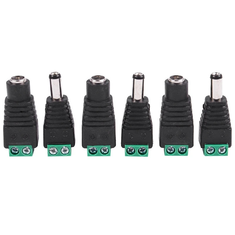 

24 Pcs 5.5X2.1Mm Female + Male CCTV DC Power Connector Adapter Repar Part