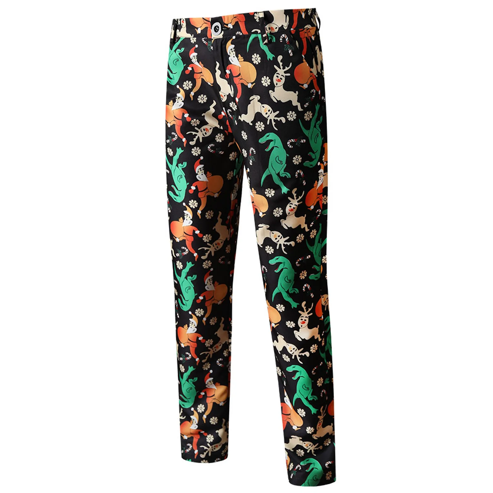 

Zipper Casual Men's Christmas Printed Button Fashion Pants Suit Men's pants