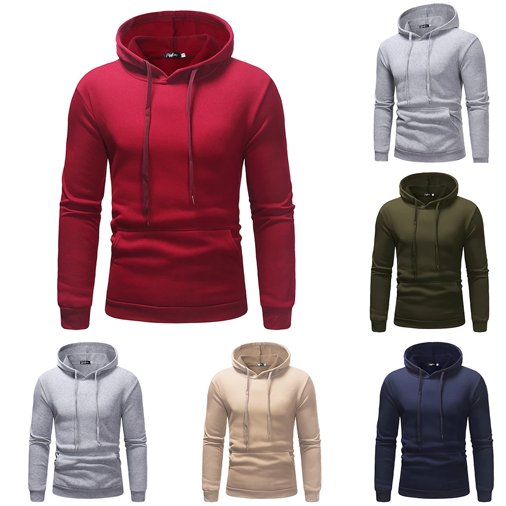 

Leisure Daily Hooded Sweatshirt Korean Men Autumn Long Sleeve Pocket Pullover Male Drawstring Casual Outdoor Activities Tops