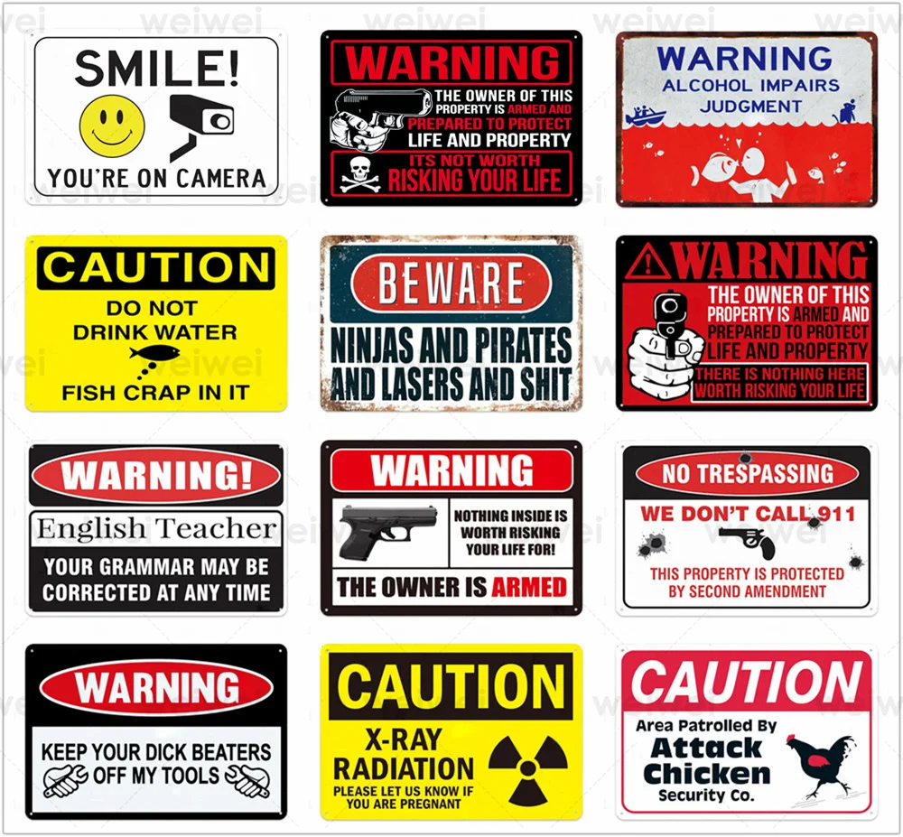 

Beware of Surveillance Cameras Metal Warning Sign No Trespassing Home Door Warning Plaque Retro Club Bar Wall Metal Decor Poster