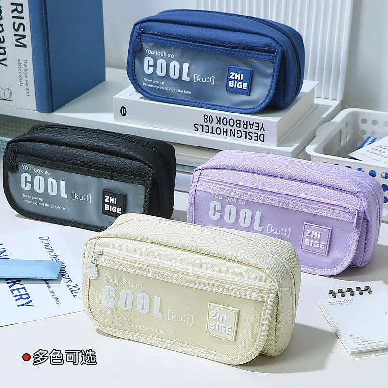 

Large Capacity Student Pencil Bags Japanese Style Multifunction Large Capacity Wear-resistant Stationery Storage Bag