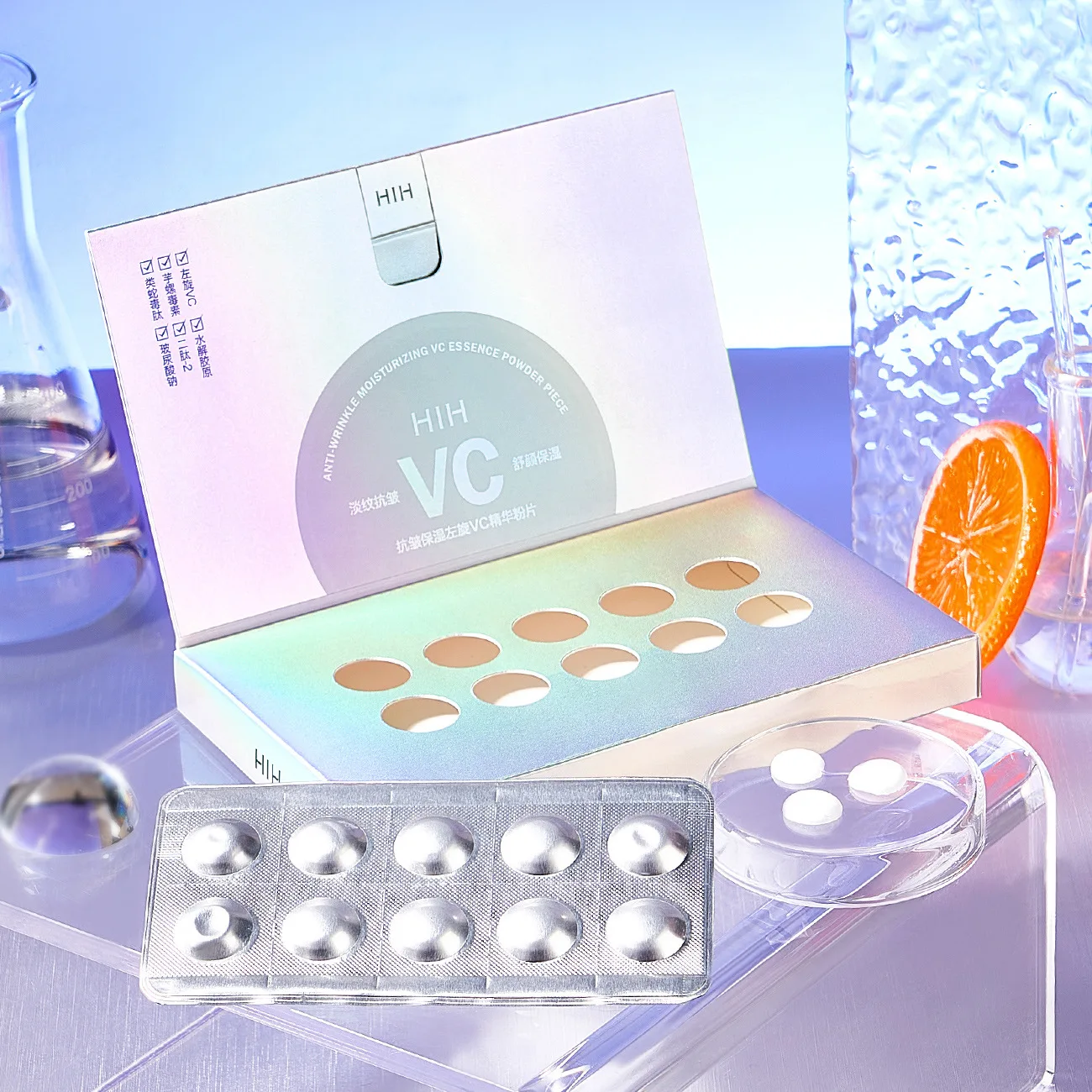 

Levorotatory VC Face Essence Powder Improve Fine Lines Skin Moisurizing Firming Nourishing Repair Dark Dry Skin Care Essence Set