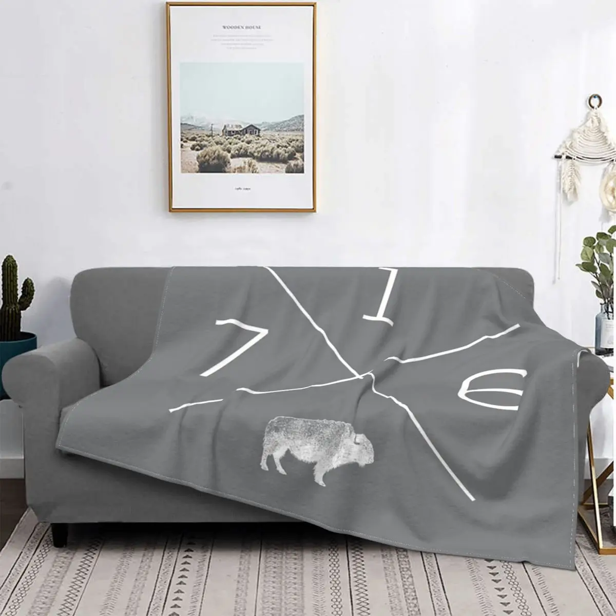 

Manta con capucha para cama, colcha a cuadros, color gris, 716
