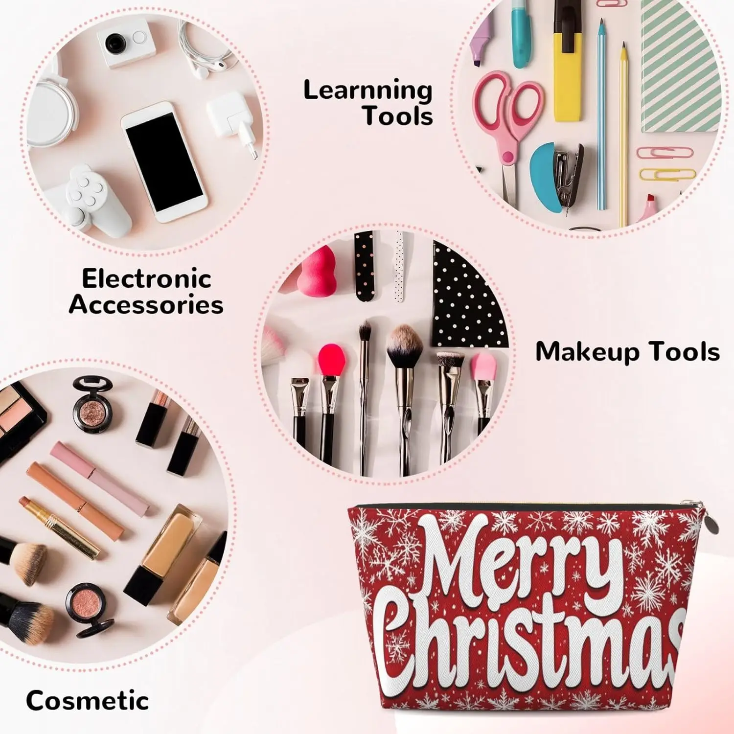 Косметичка с Рождеством красная косметичка дорожный органайзер для туалетных