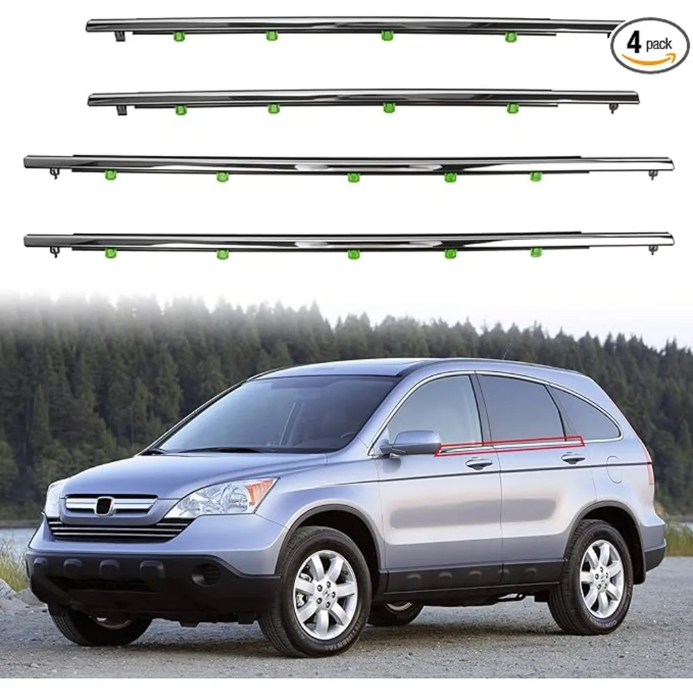 

Автомобильный уплотнитель окна 4 шт. для Honda CR-V CRV 2007 2008 2009 2010 2011, молдинг оконного ремня, хромированный уплотнитель двери