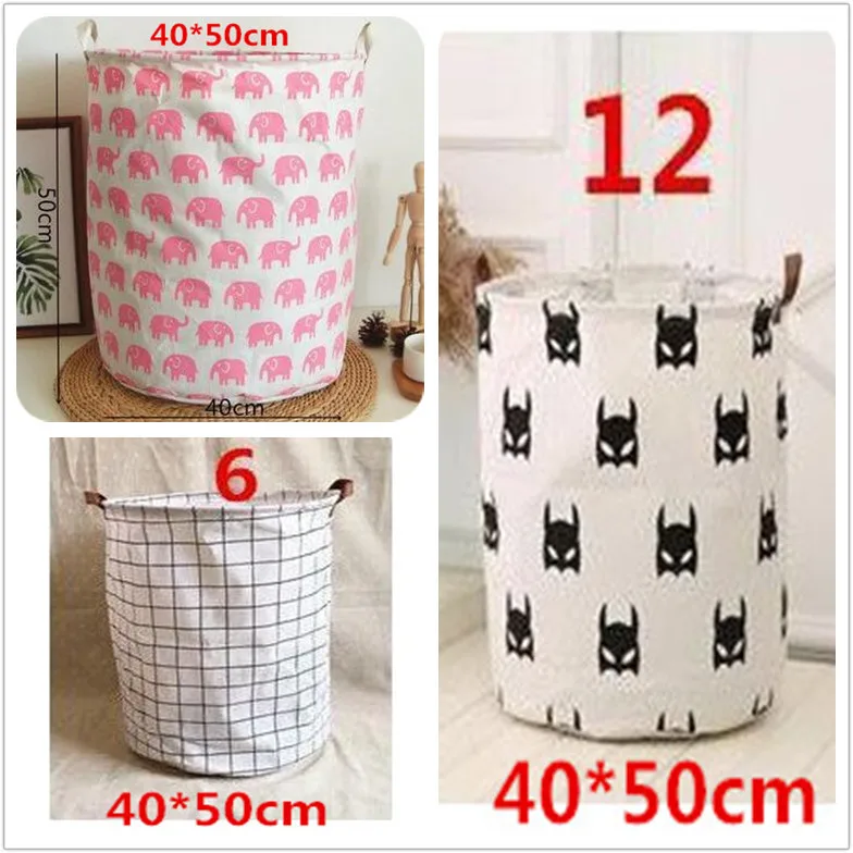 

Large Capacity Laundry Hamper Dirty Clothes Storage Basket Waterproof Organizer Canvas Laundry Basket Toy Home Storage Bin 40x50