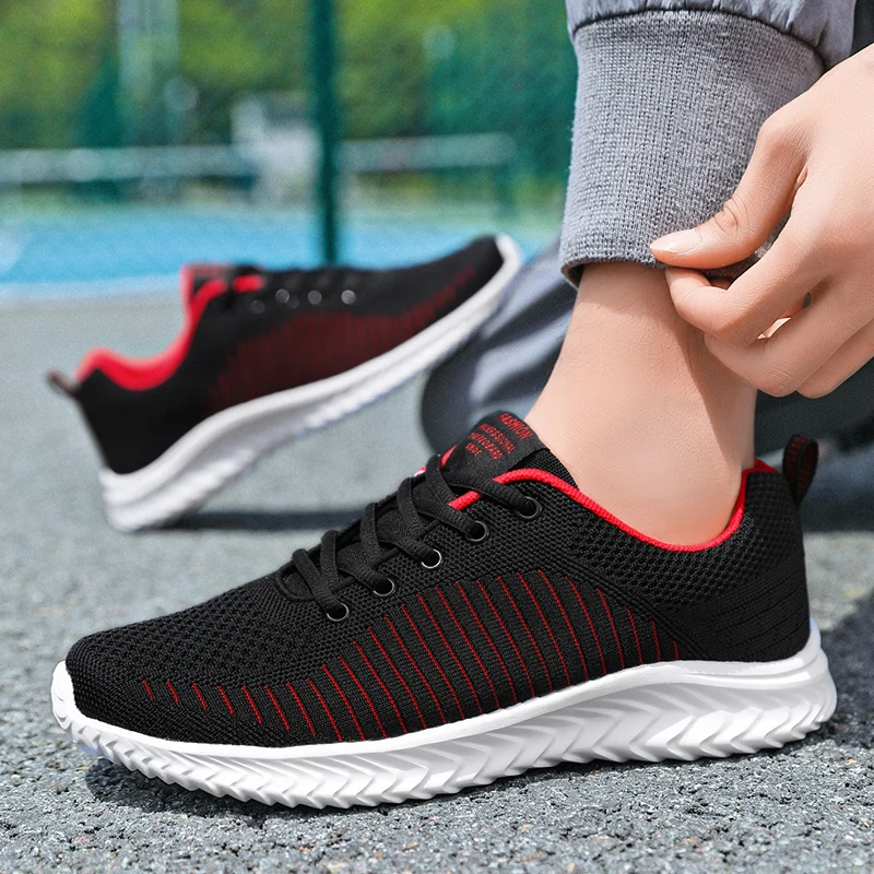 Light Mesh Running Shoes For Man Breathable Men Sneakers Lace Up Casual Walking Shoes