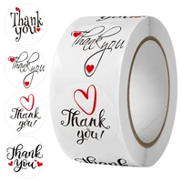 500pcs 1inch simple white thank you lover closing stickers vintage scrapbook stickers decorative gift seal box label round tags