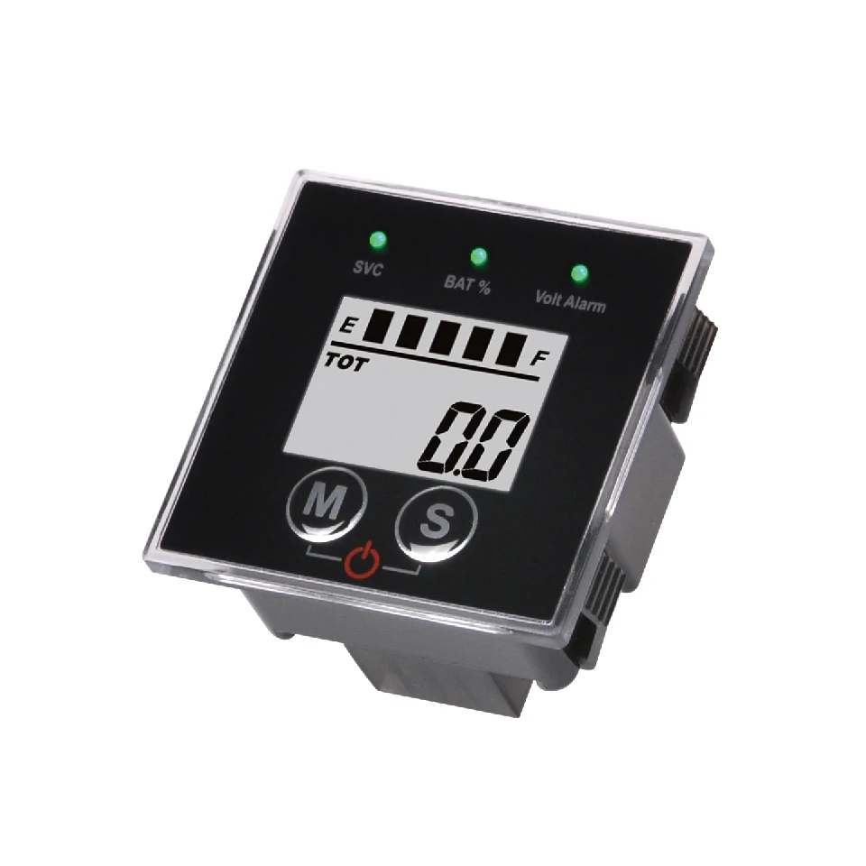 

Fuel Gauge Hour Meter Voltage LED Battery Alarm Waterproof Snap-in Design for 12V Lead-Acid LiFe PO4 Trojan Gel AGM for Club Car