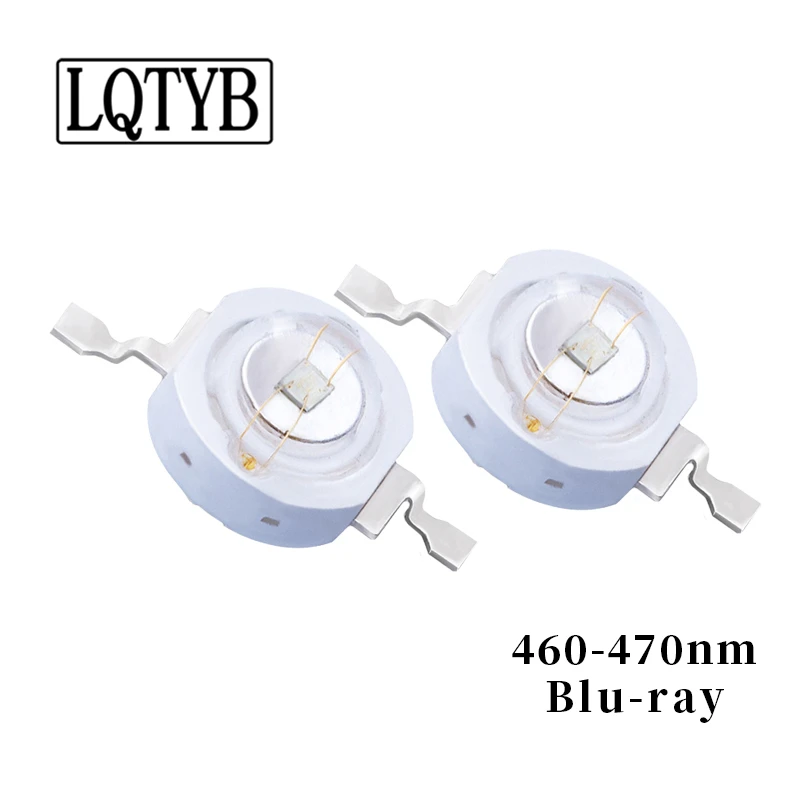 

100pcs lumen high power led lamp beads blue light 460-470nm1/3/5W stage light commercial lighting source welding aluminum plate