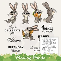 cartoon little rabbits metal cutting dies and clear stamp diy scrapbooking cut dies silicone stamps set for card making decor