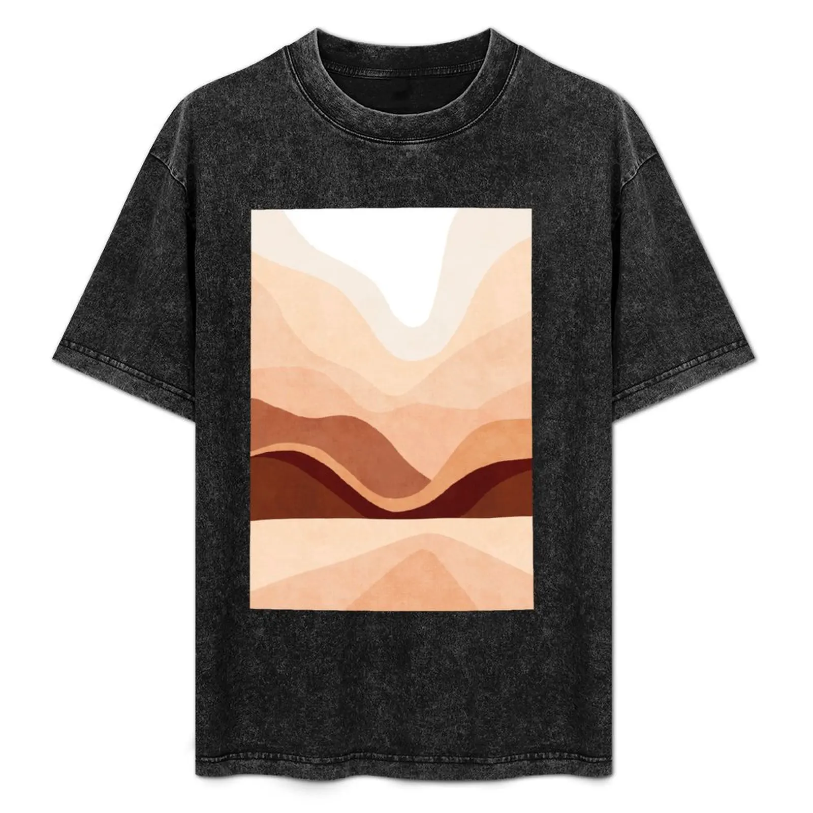 Футболка Омбре Восход гор футболки с графикой винтажные для мужчин Хлопковые