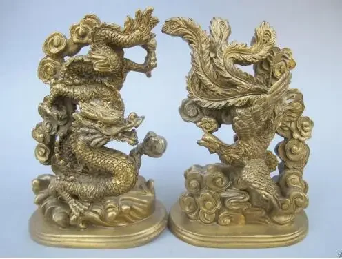 Китайская имитация старинной бронзовой статуи талисмана дракона ручной работы