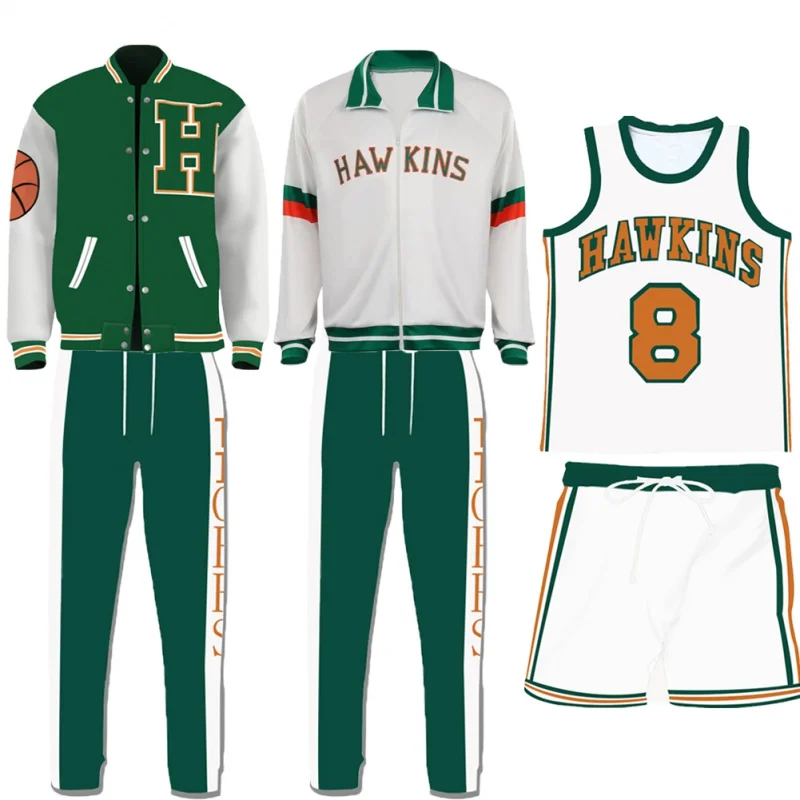 

Костюм для косплея Синклера из коллекции «вещь 4», баскетбольная майка Hawkins, униформа для мужчин и женщин, спортивная куртка на молнии, брюки,...