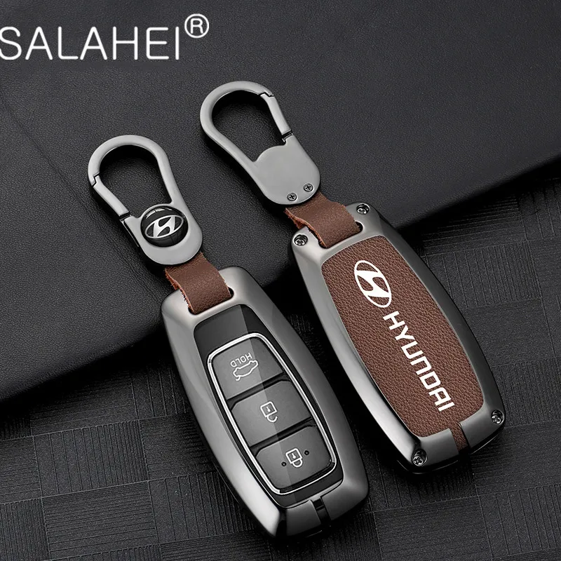 

Alloy Car Key Case Cover For Hyundai i30 ix25 Elantra KONA Solaris Azera Grandeur Ig TM Accent Santa Fe Palisade Car Accessories