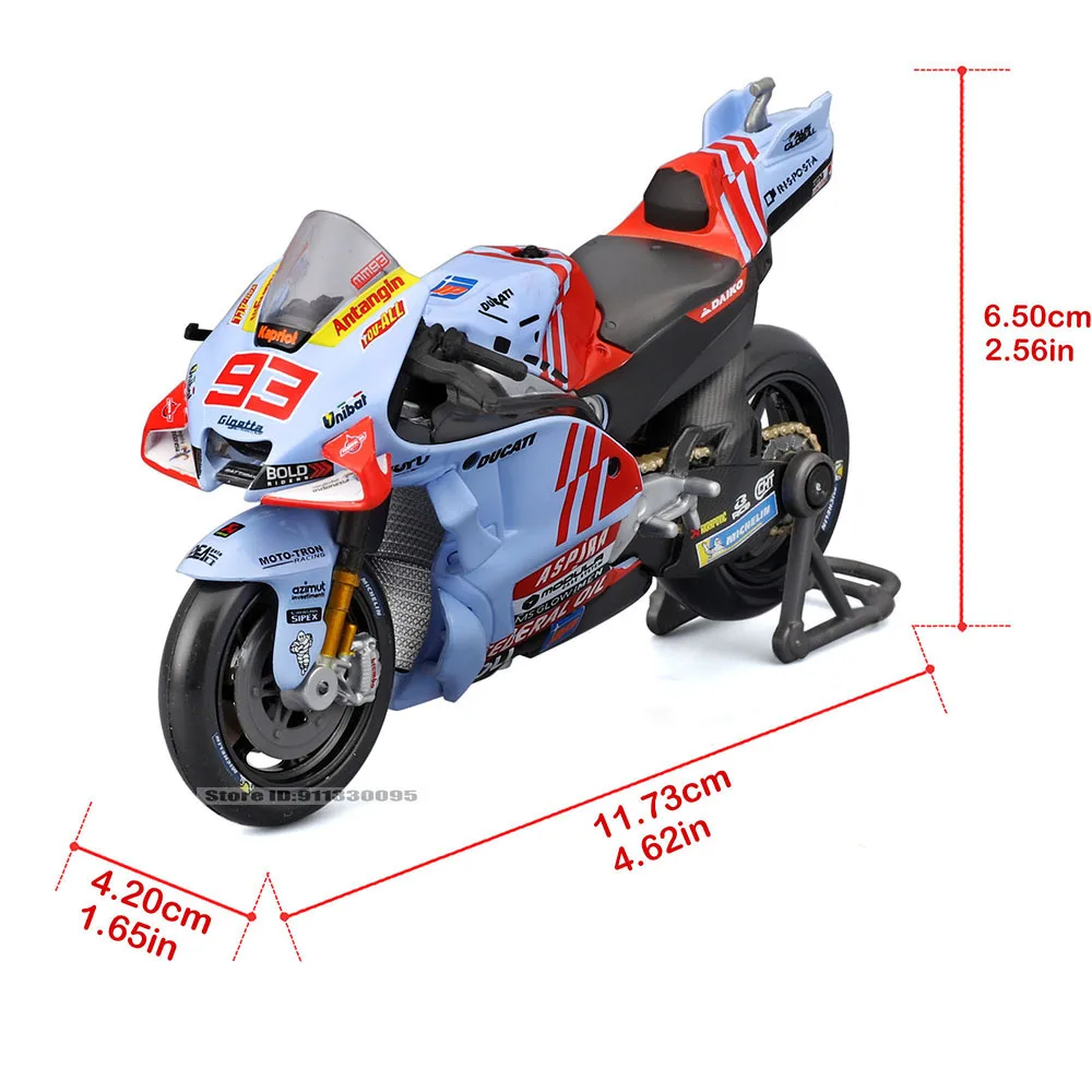 Фото Масто 1:18 # 93 Марк Маркес # 73 Alex Marquez 2024, Gresini Racing Moto GP, литой сплав, модель мотоцикла, коллекция, подарочная игрушка №3