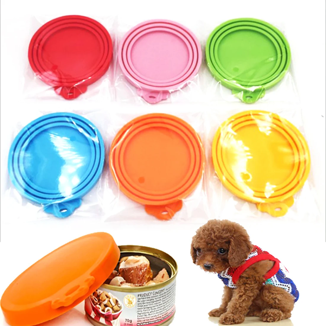 

3 In 1 Reusable Silicone Dog Cat Canned Lid Portable Food Sealer Lid Pet Food Cover Keep Fresh Cover Cans Cap Pet Accessories