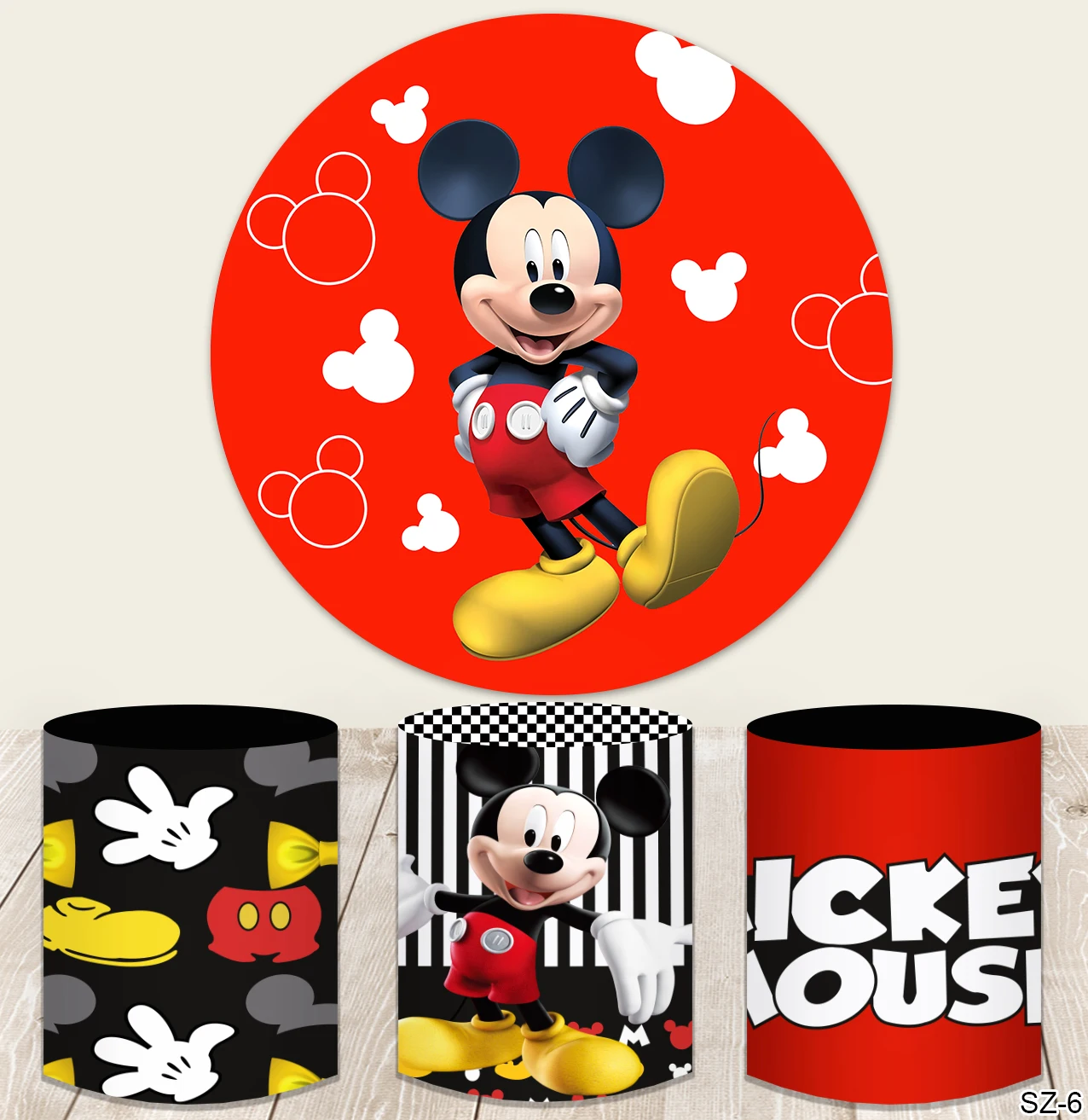 

Красный Микки Маус детский душ круглый круг фоны на заказ Дисней Дети День рождения вечевечерние НКА фон праздник Декор