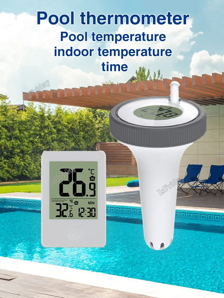 

New Wireless Floating Pool Thermometer Pet Bath for Swimming Pool, Bath Water, Spas, Aquariums & Fish Ponds Accurate LCD Display