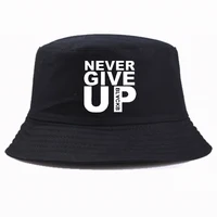 Never Give Up Liverpool Print bucket hat Hunting Fishing Outdoor Unisex fisherman hat