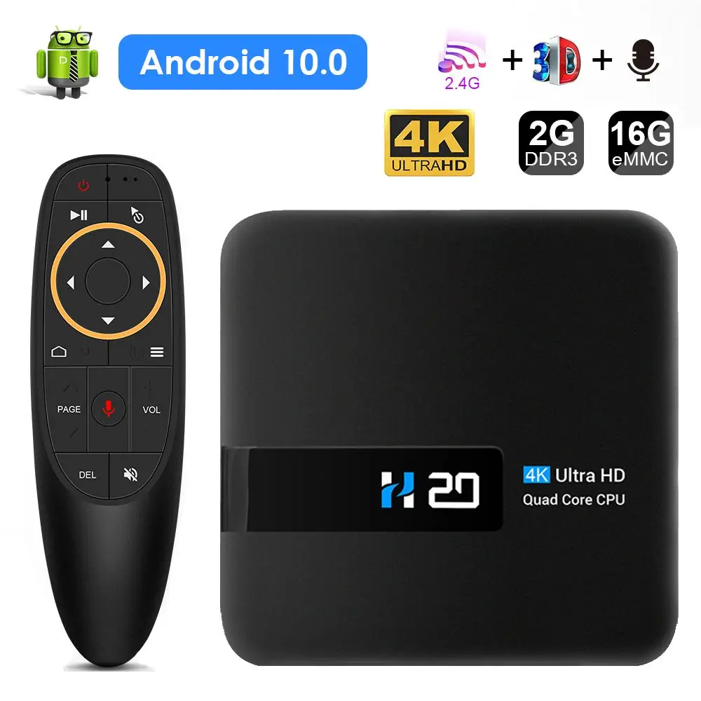 

ТВ-приставка H20 Smart RK3229, 2,4 ГГц, Wi-Fi, 3D, 4K