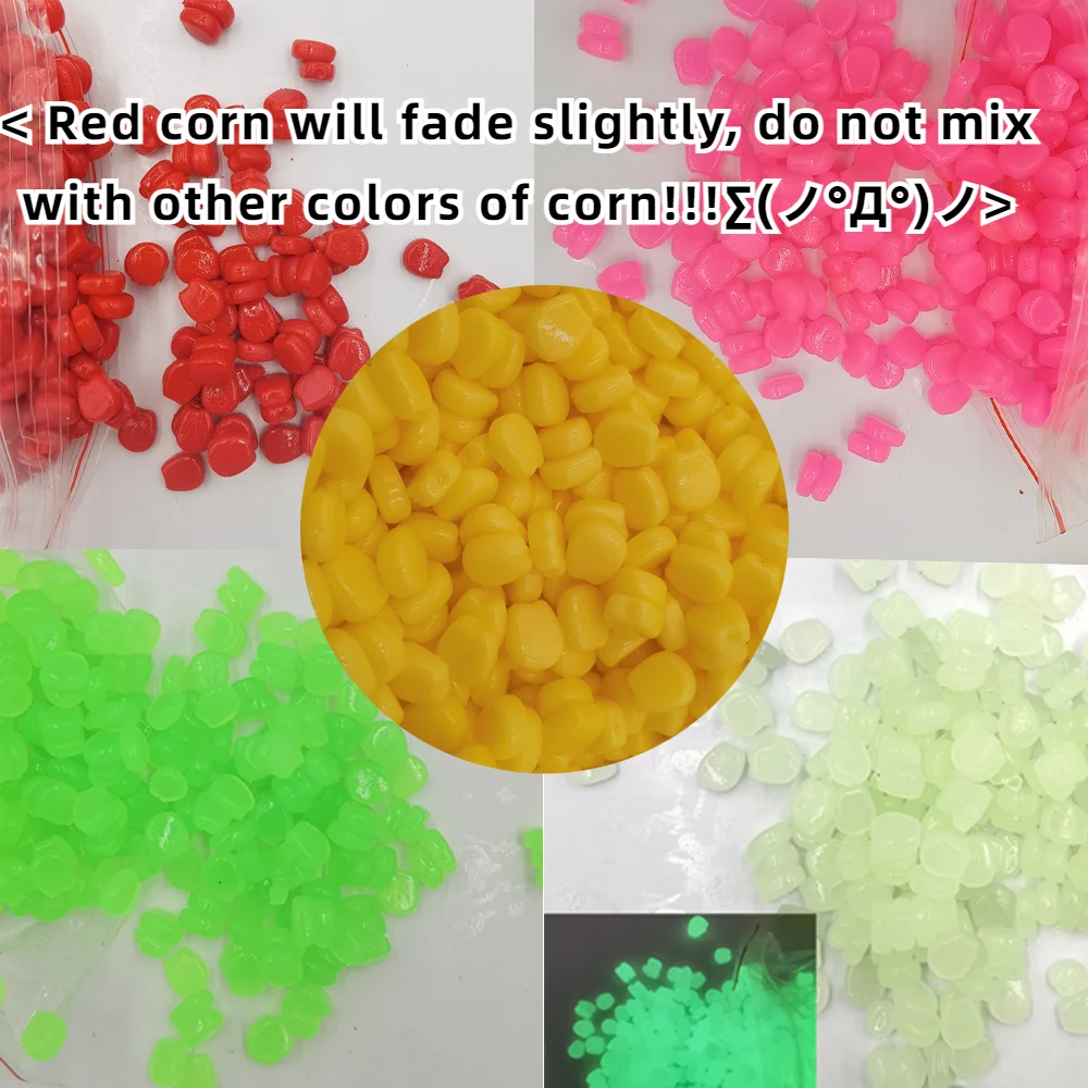 50PCS/lot Flavor Floating Corn Kernels Taste Flavor Articulated Bait Silicone Artificial Baits 1cm 0.3g Soft Fishing Lure Fish