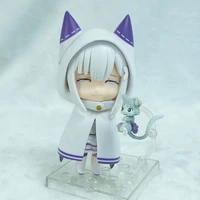 re starting from scratch emilia q version face changing hand office model emilia heroine emt girl birthday gift anime figures