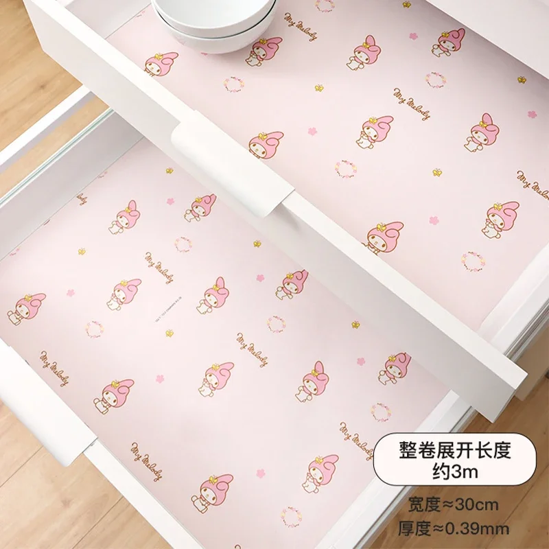 Sanrio Kawaii Hello Kitty коврик для ящика бумажный Kuromi Cinnamoroll аниме мультфильм кухонный