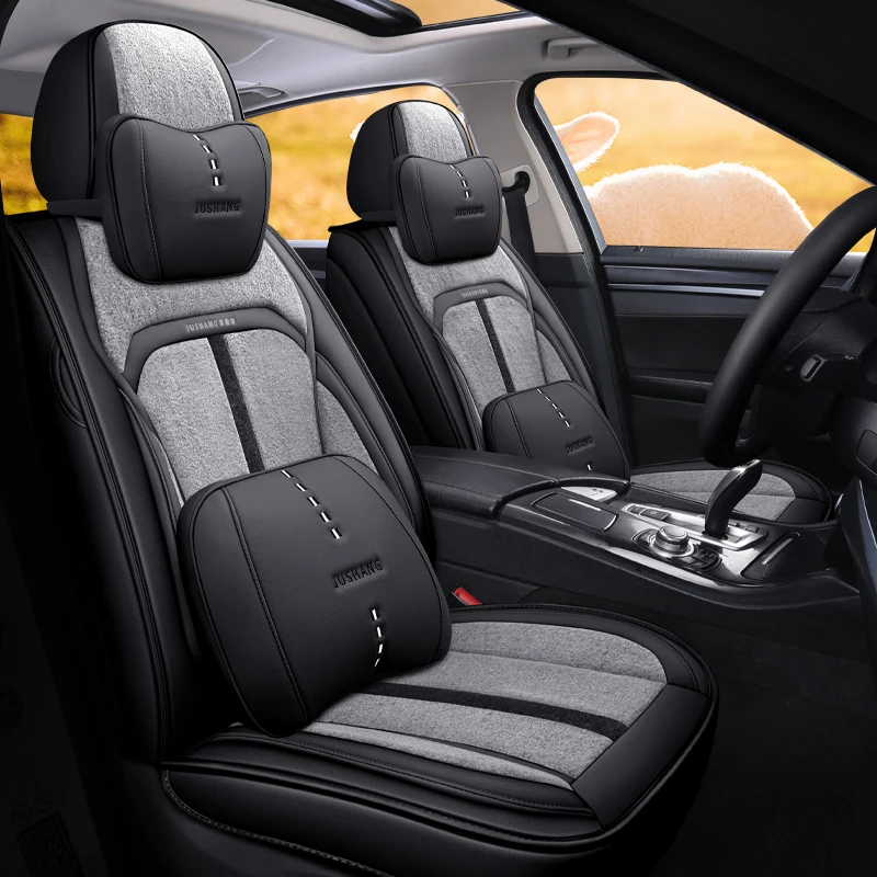 

Warm Car Seat Cover Winter Plush /Leather Cushion Faux Fur Material Car Seat Protector Mat Car Interior Accessories For Honda