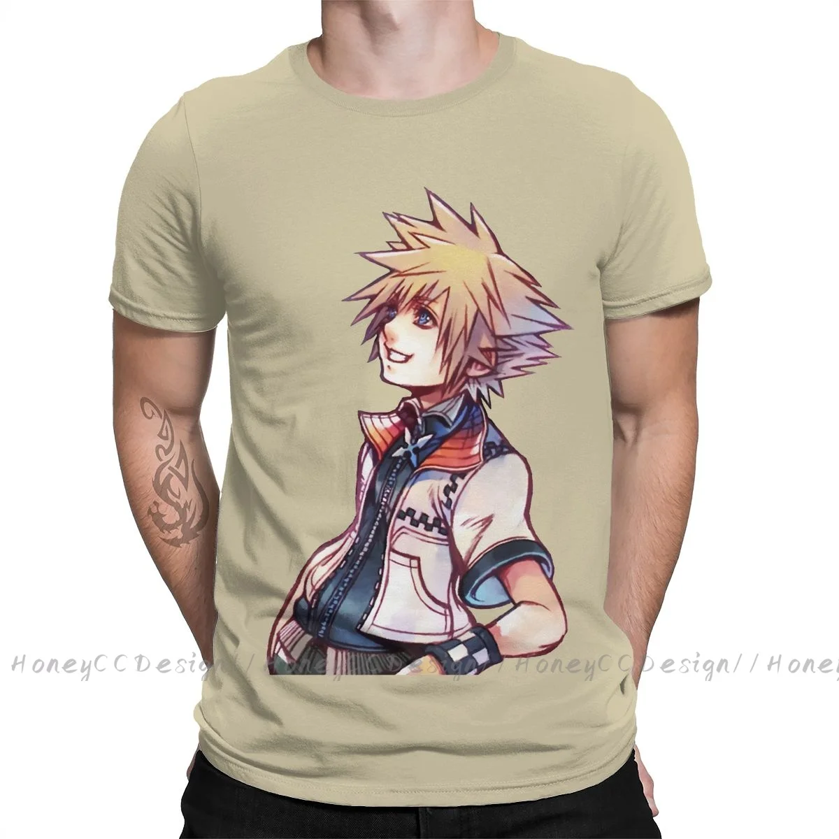 Kingdom Hearts New Arrival T-Shirt Sora With Roxas' Clothes Shirt Crewneck Cotton Men TShirt For Adults Plus Size