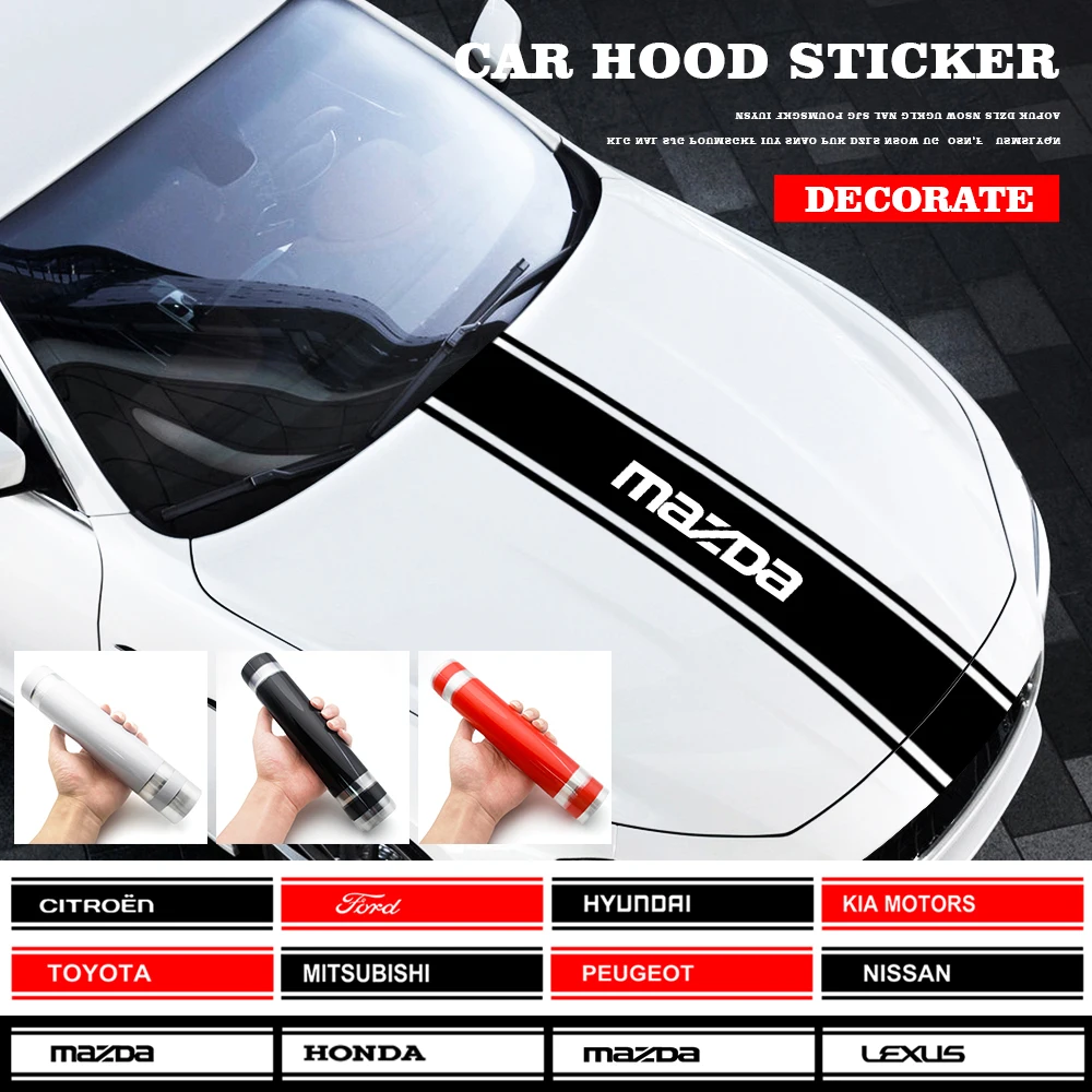 

Car Hood Sticker Scratchproof Vinyl Fashion Decoration Decal Sticker Car Styling For Honda Peugeot Toyota Nissan Skoda Etc