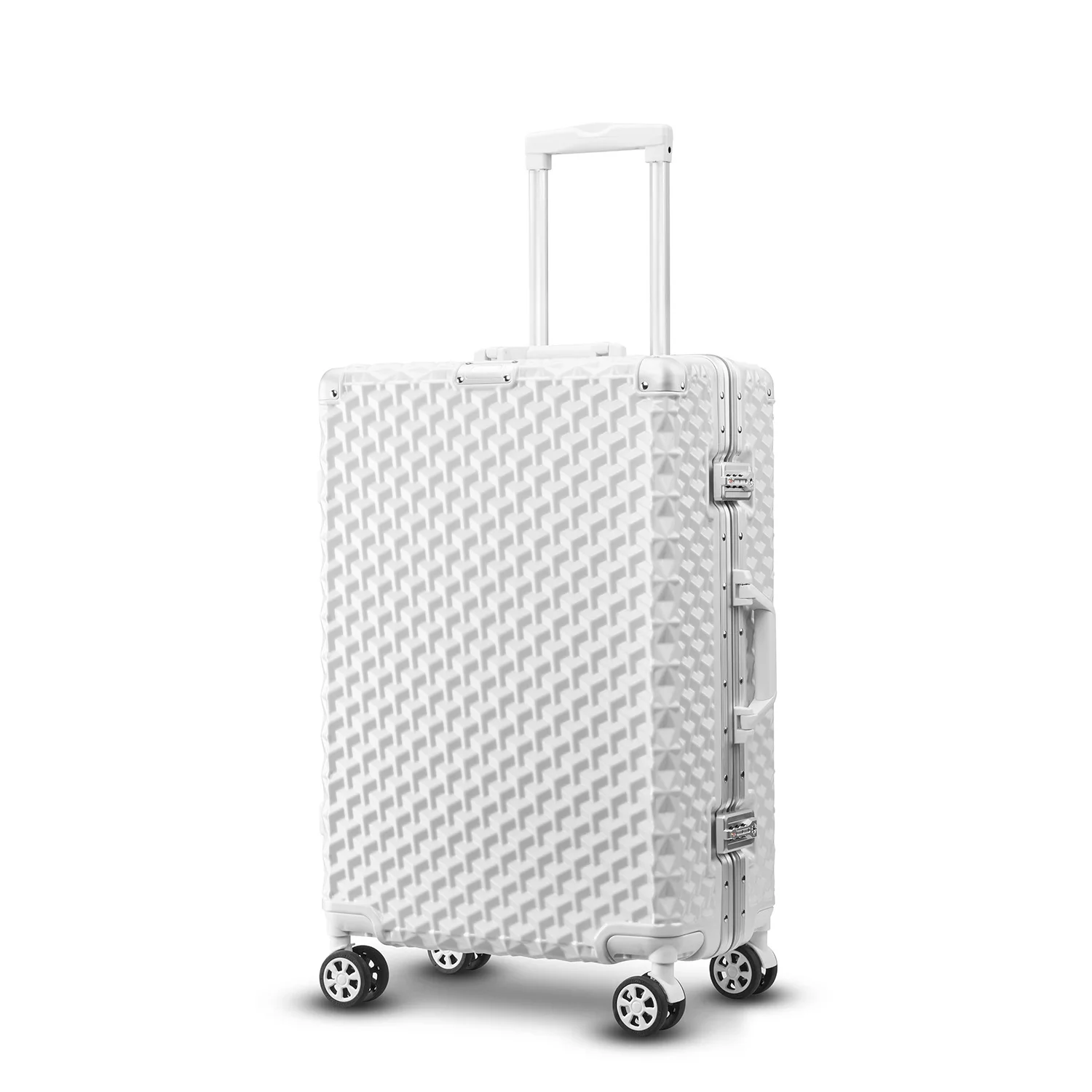 Pure white bumpy irregular travel universal wheel luggage  LD163-794900