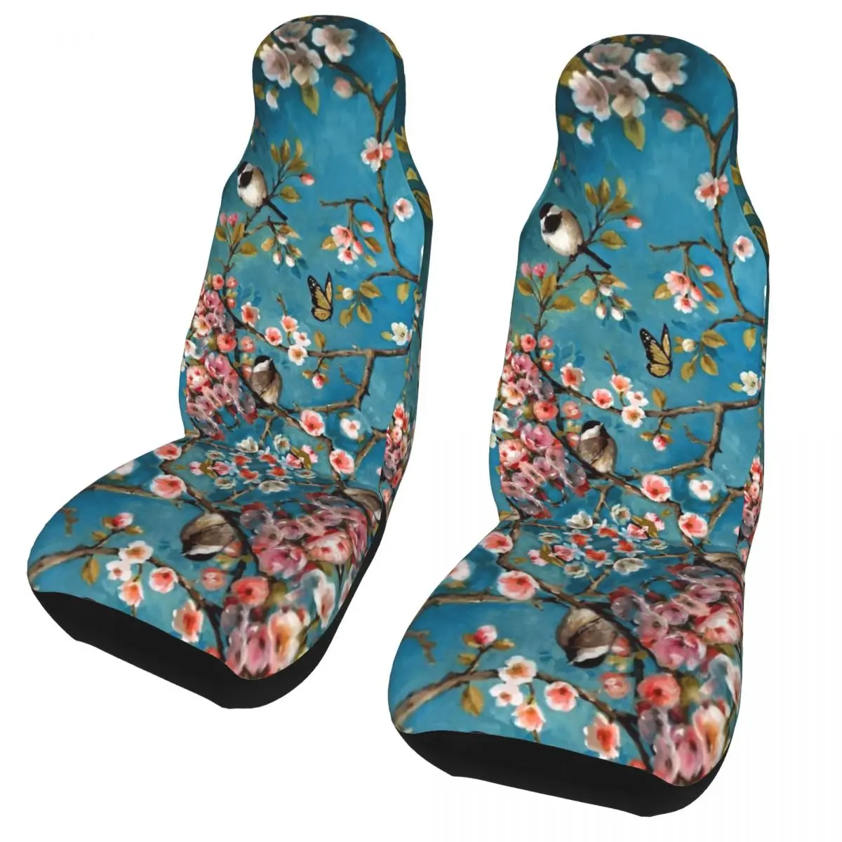 

Cherry Blossom Flowers Universal Car Seat Cover Protector Interior Accessories Women Floral Car Seats Covers Fabric Car
