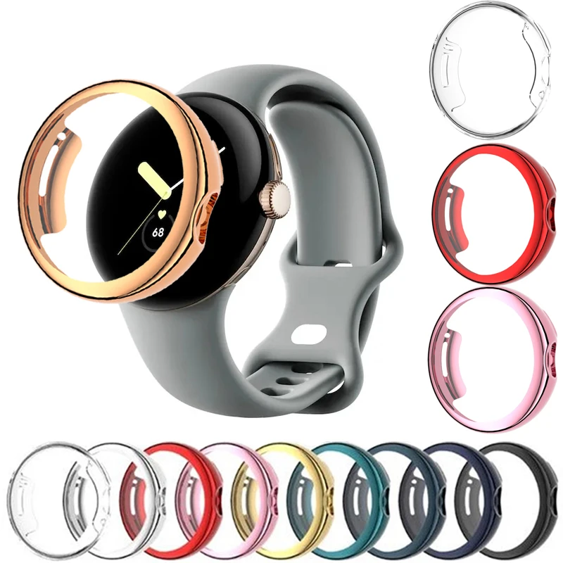 

Мягкая защитная пленка из ТПУ для экрана, защитный чехол с рамкой для Google Pixel Watch, защитный бампер с полным покрытием, умные аксессуары