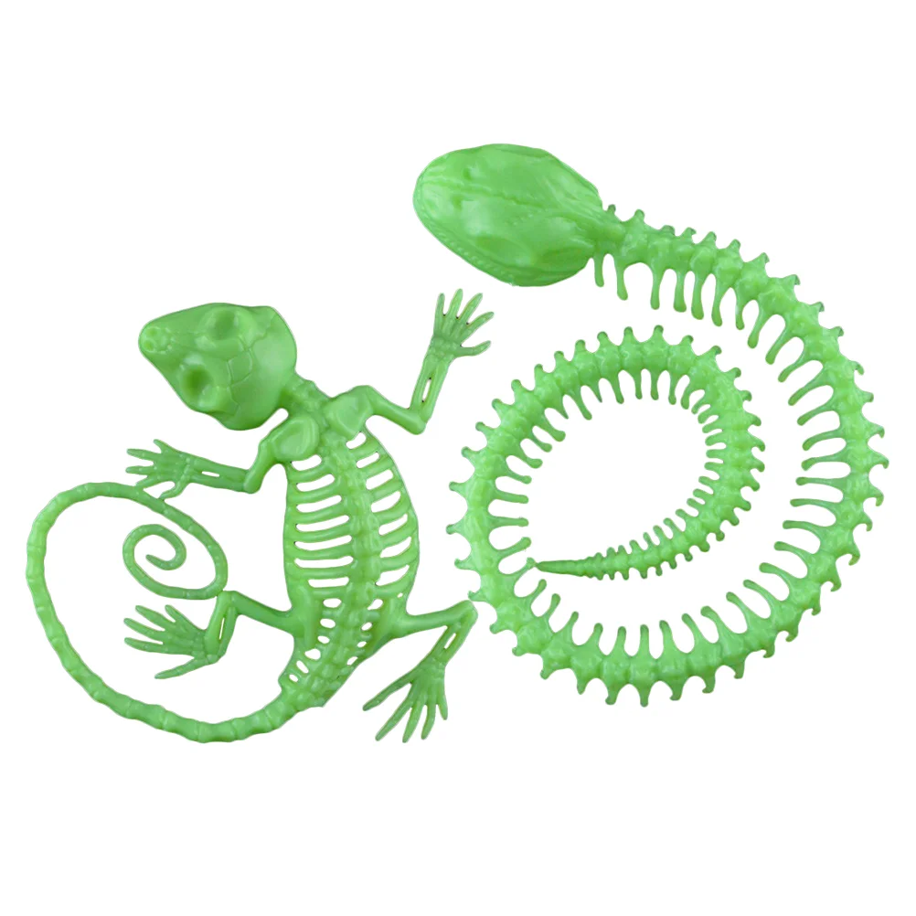 

Игрушка-ящерица на Хэллоуин, светящиеся украшения, кости животных, пластиковая имитация змеи