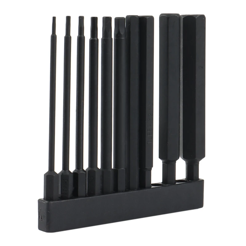 

10Pcs Hex Head Hex Wrench Drill Bits Set 100Mm Long Metric Screwdriver Bits Magnetic Tip Key Screwdriver Socket Bit