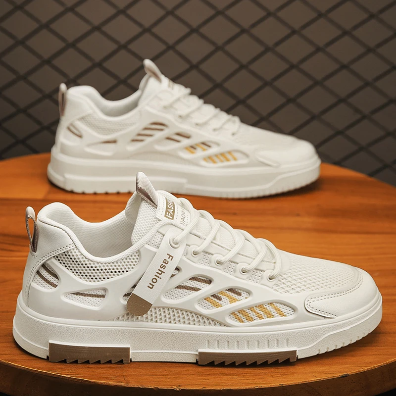 

CYYTL Mens Shoes Casual Summer Tennis Trainers Skateboard Male Sneakers Luxury Outdoor Platform Sports Flat Mesh Leather Loafers