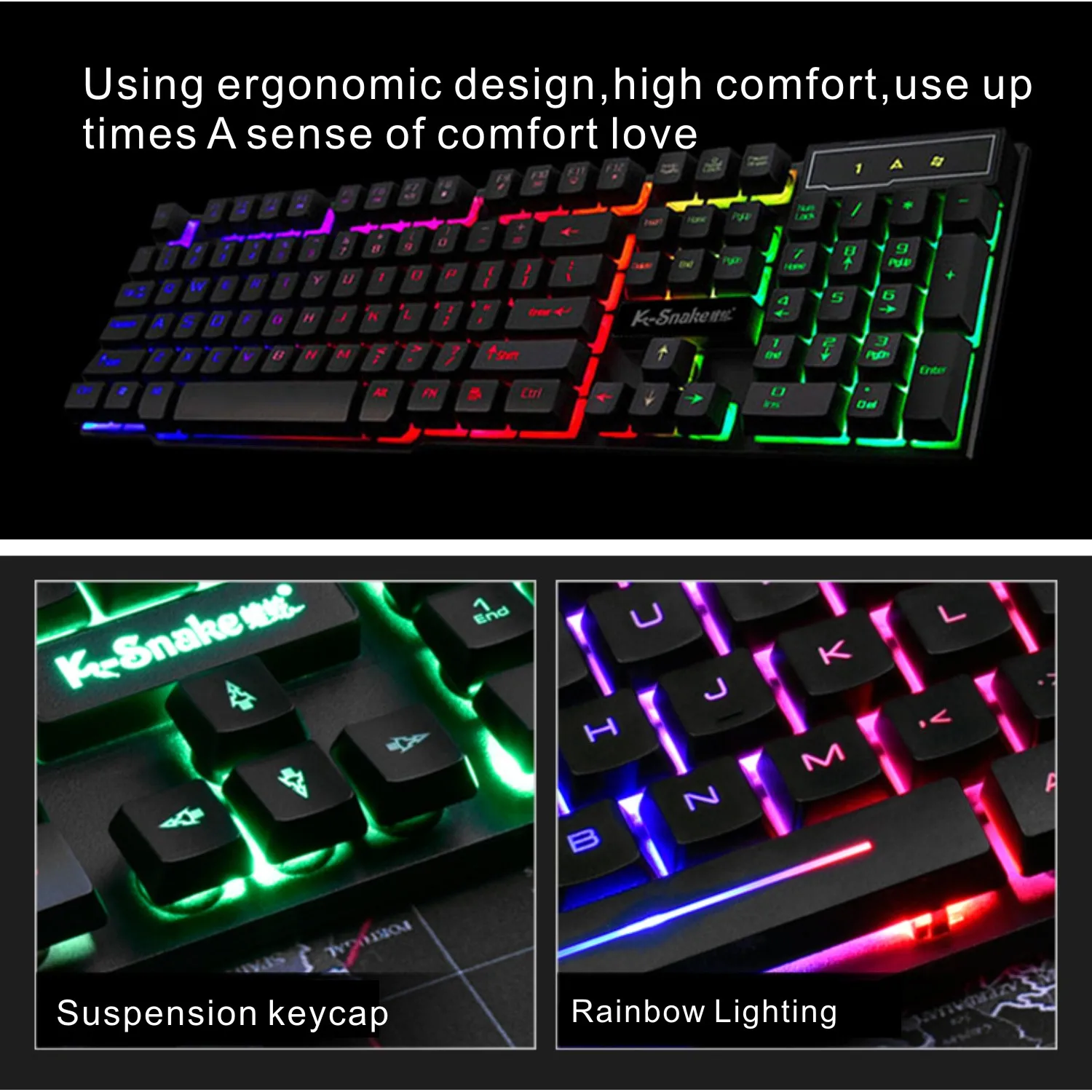 gamer gaming keyboard keypad usb wired backlit luminous mechanical english multimedia keyboards for pc computer desktop laptop free global shipping