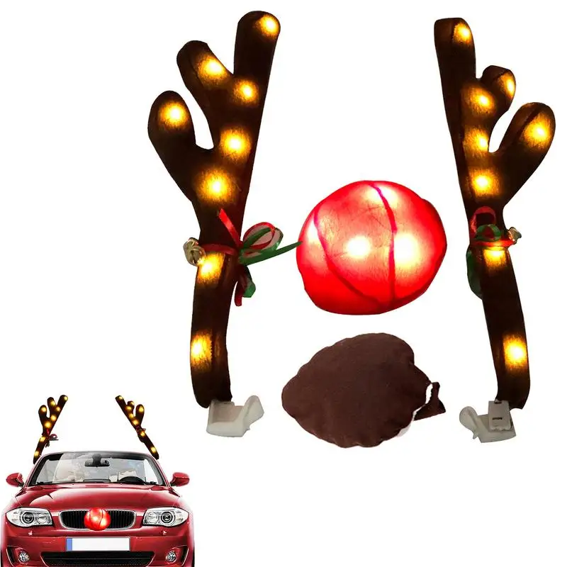Автомобильные рожки для рождества автомобильные светящиеся рогатки плюшевые с