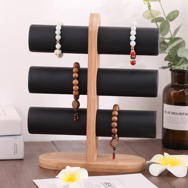 3-Tier Black Velvet Bracelet Necklace Holder,Jewelry Showcase Display Stand and Organizer  Jewelry Box Organizer