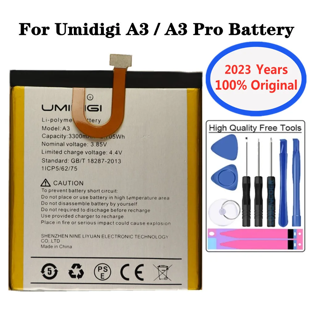 

2023 год оригинальный аккумулятор UMI для Umidigi A3 / A3 Pro A3Pro 3300 мАч запасная батарея мобильного телефона сменный аккумулятор + Инструменты