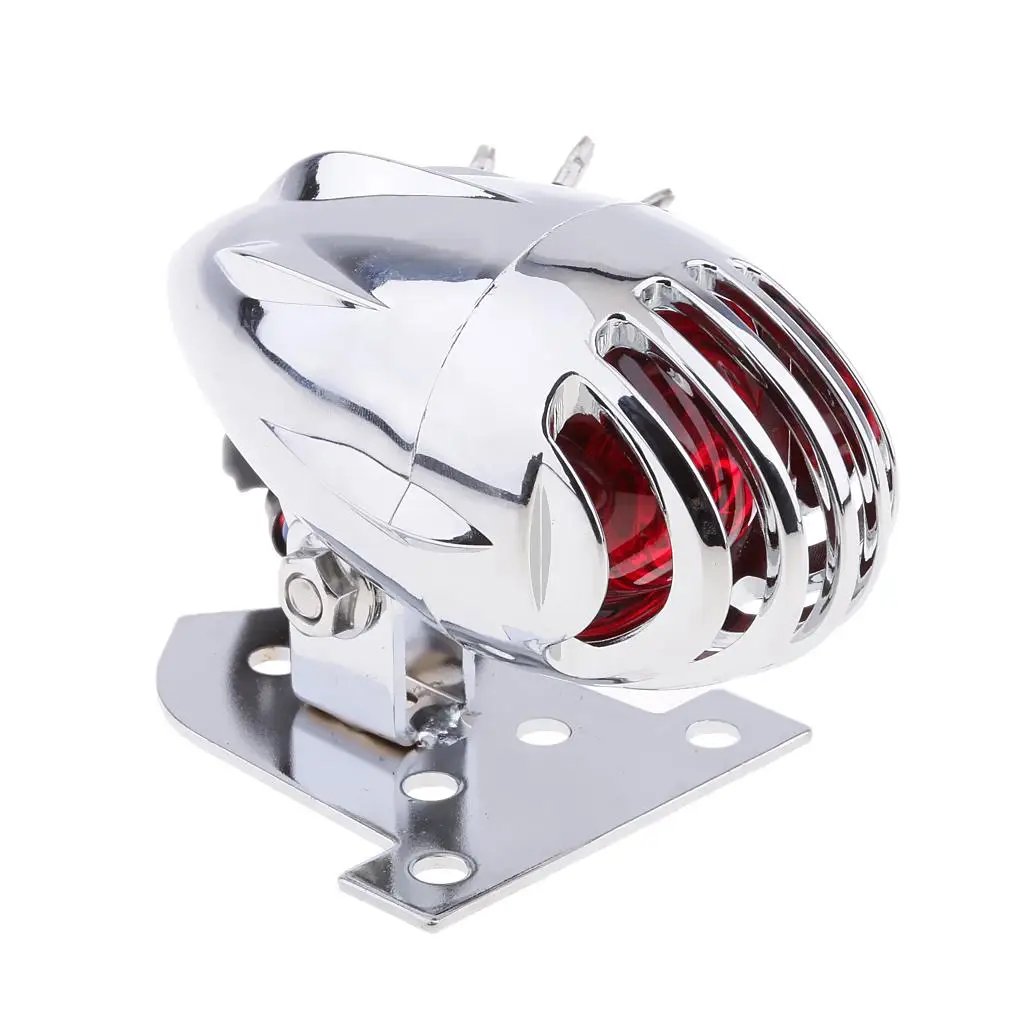 Металлический светодиодный задний фонарь с решеткой для мотоцикла Bobber Chopper DC 12 В