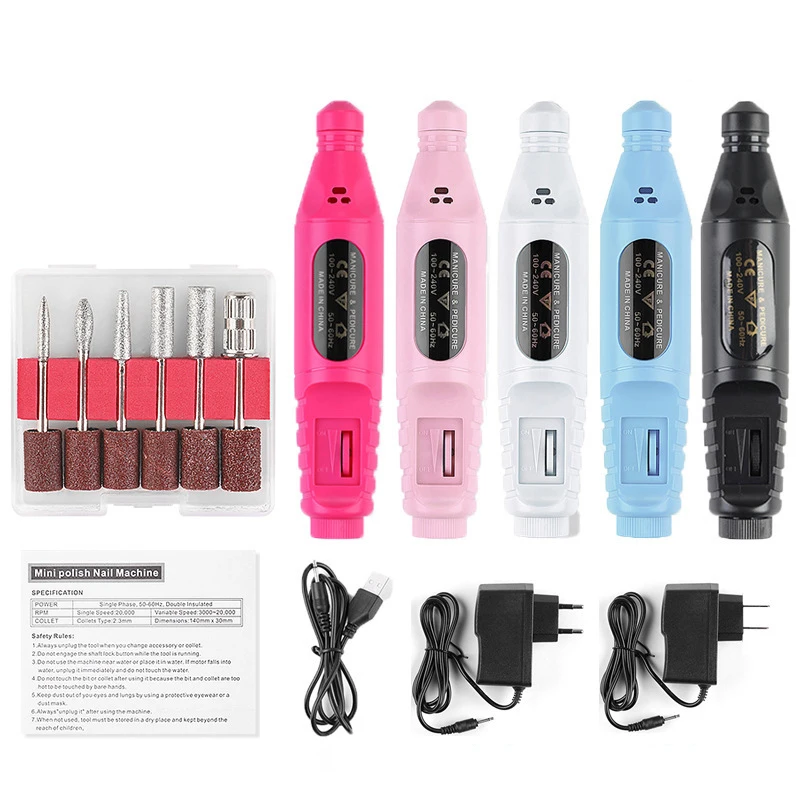 

Electric Nail Drill Machine Nail Files Drill Bits Manicure Milling Cutter Set Gel Polish Remover Tool for Nail Accessories Salon