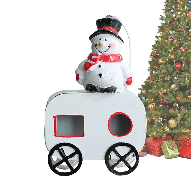 

Рождественская фотография, подвеска в виде железного поезда, Санта-Клауса, снеговика, декоративное украшение для стола