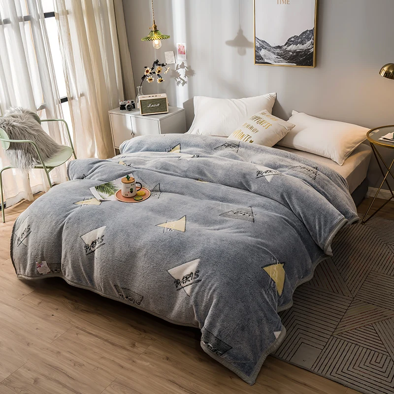 

Coral Fleece Student Thickening Plush Blankets Children Winter Cartoon Blanket Air Conditioning Sheet Office Lunch Break Blanket