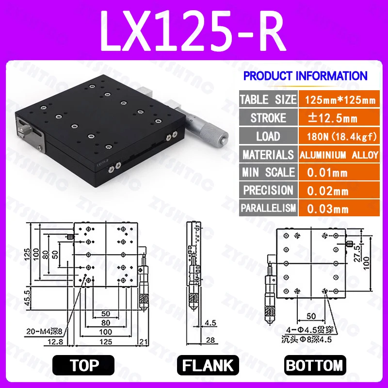 

Ось X 125x125 Обрезная платформа Ручная линейная ступень Настройка подшипников Раздвижной стол LX125-L LX125-C LX125-R Поперечная направляющая