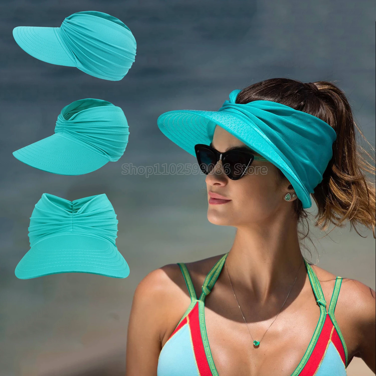 

Женская пляжная шляпа с козырьком от солнца, Новая Пустая Шляпа От Солнца 50 +, Спортивная шляпа для улицы, весна и лето 2022